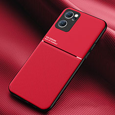 Funda Silicona Carcasa Ultrafina Goma con Magnetico para Oppo Find X5 Lite 5G Rojo