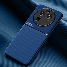 Funda Silicona Carcasa Ultrafina Goma con Magnetico para Oppo Find X6 5G Azul