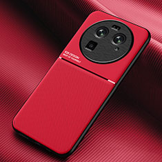 Funda Silicona Carcasa Ultrafina Goma con Magnetico para Oppo Find X6 5G Rojo