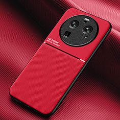 Funda Silicona Carcasa Ultrafina Goma con Magnetico para Oppo Find X6 Pro 5G Rojo