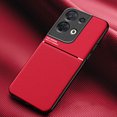 Funda Silicona Carcasa Ultrafina Goma con Magnetico para Oppo Reno8 Pro+ Plus 5G Rojo