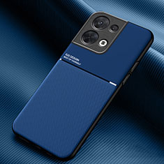 Funda Silicona Carcasa Ultrafina Goma con Magnetico para Oppo Reno9 Pro 5G Azul