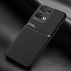 Funda Silicona Carcasa Ultrafina Goma con Magnetico para Oppo Reno9 Pro 5G Negro