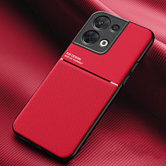 Funda Silicona Carcasa Ultrafina Goma con Magnetico para Oppo Reno9 Pro 5G Rojo