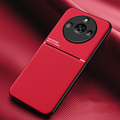 Funda Silicona Carcasa Ultrafina Goma con Magnetico para Realme 11 Pro 5G Rojo