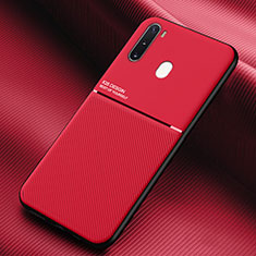 Funda Silicona Carcasa Ultrafina Goma con Magnetico para Samsung Galaxy A21 European Rojo