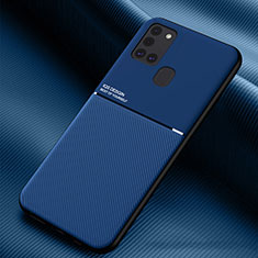 Funda Silicona Carcasa Ultrafina Goma con Magnetico para Samsung Galaxy A21s Azul
