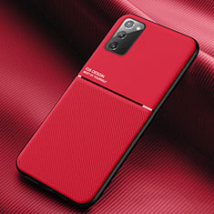 Funda Silicona Carcasa Ultrafina Goma con Magnetico para Samsung Galaxy Note 20 5G Rojo