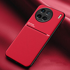 Funda Silicona Carcasa Ultrafina Goma con Magnetico para Vivo X90 Pro 5G Rojo