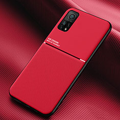 Funda Silicona Carcasa Ultrafina Goma con Magnetico para Xiaomi Mi 10T Pro 5G Rojo