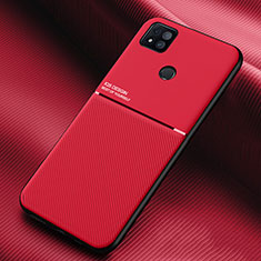 Funda Silicona Carcasa Ultrafina Goma con Magnetico para Xiaomi Redmi 9 India Rojo