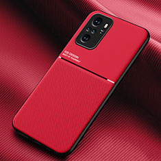 Funda Silicona Carcasa Ultrafina Goma con Magnetico para Xiaomi Redmi Note 10 4G Rojo