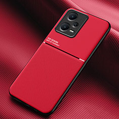 Funda Silicona Carcasa Ultrafina Goma con Magnetico para Xiaomi Redmi Note 12 Pro 5G Rojo