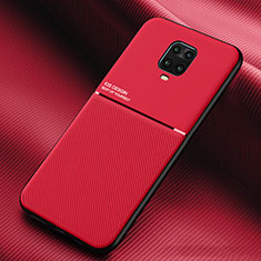 Funda Silicona Carcasa Ultrafina Goma con Magnetico para Xiaomi Redmi Note 9 Pro Max Rojo