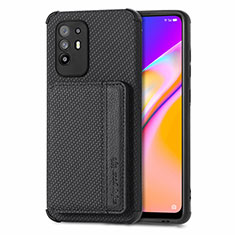 Funda Silicona Carcasa Ultrafina Goma con Magnetico S01D para Oppo F19 Pro+ Plus 5G Negro