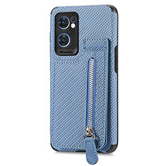 Funda Silicona Carcasa Ultrafina Goma con Magnetico S01D para Oppo Find X5 Lite 5G Azul