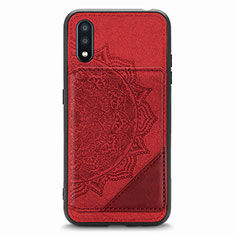 Funda Silicona Carcasa Ultrafina Goma con Magnetico S01D para Samsung Galaxy A01 SM-A015 Rojo