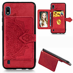 Funda Silicona Carcasa Ultrafina Goma con Magnetico S01D para Samsung Galaxy A10 Rojo