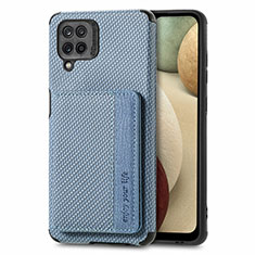 Funda Silicona Carcasa Ultrafina Goma con Magnetico S01D para Samsung Galaxy A12 Nacho Azul