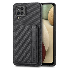 Funda Silicona Carcasa Ultrafina Goma con Magnetico S01D para Samsung Galaxy A12 Nacho Negro