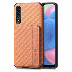 Funda Silicona Carcasa Ultrafina Goma con Magnetico S01D para Samsung Galaxy A30S Marron