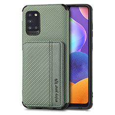 Funda Silicona Carcasa Ultrafina Goma con Magnetico S01D para Samsung Galaxy A31 Verde