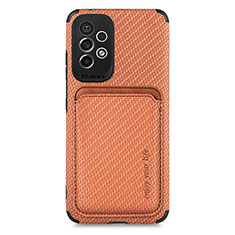 Funda Silicona Carcasa Ultrafina Goma con Magnetico S01D para Samsung Galaxy A33 5G Marron