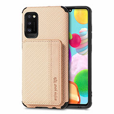 Funda Silicona Carcasa Ultrafina Goma con Magnetico S01D para Samsung Galaxy A41 Oro