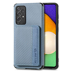 Funda Silicona Carcasa Ultrafina Goma con Magnetico S01D para Samsung Galaxy A52s 5G Azul