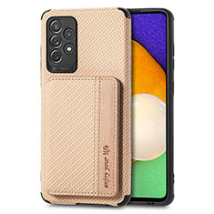Funda Silicona Carcasa Ultrafina Goma con Magnetico S01D para Samsung Galaxy A52s 5G Oro