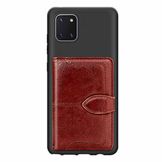 Funda Silicona Carcasa Ultrafina Goma con Magnetico S01D para Samsung Galaxy A81 Marron