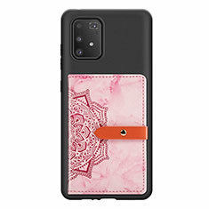 Funda Silicona Carcasa Ultrafina Goma con Magnetico S01D para Samsung Galaxy A91 Rosa