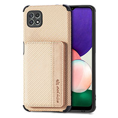 Funda Silicona Carcasa Ultrafina Goma con Magnetico S01D para Samsung Galaxy F42 5G Oro