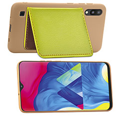 Funda Silicona Carcasa Ultrafina Goma con Magnetico S01D para Samsung Galaxy M10 Oro