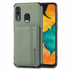 Funda Silicona Carcasa Ultrafina Goma con Magnetico S01D para Samsung Galaxy M10S Verde