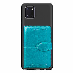 Funda Silicona Carcasa Ultrafina Goma con Magnetico S01D para Samsung Galaxy Note 10 Lite Cian