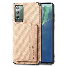 Funda Silicona Carcasa Ultrafina Goma con Magnetico S01D para Samsung Galaxy Note 20 5G Oro