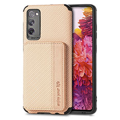 Funda Silicona Carcasa Ultrafina Goma con Magnetico S01D para Samsung Galaxy S20 FE (2022) 5G Oro