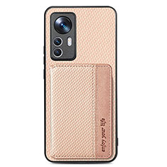 Funda Silicona Carcasa Ultrafina Goma con Magnetico S01D para Xiaomi Mi 12T 5G Oro