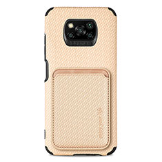 Funda Silicona Carcasa Ultrafina Goma con Magnetico S01D para Xiaomi Poco X3 Oro