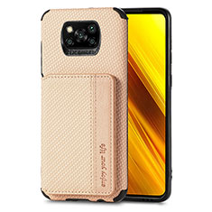 Funda Silicona Carcasa Ultrafina Goma con Magnetico S01D para Xiaomi Poco X3 Pro Oro