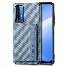 Funda Silicona Carcasa Ultrafina Goma con Magnetico S01D para Xiaomi Redmi 9T 4G Azul