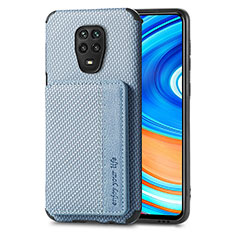 Funda Silicona Carcasa Ultrafina Goma con Magnetico S01D para Xiaomi Redmi Note 9 Pro Azul