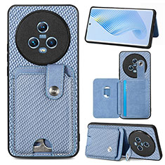 Funda Silicona Carcasa Ultrafina Goma con Magnetico S02D para Huawei Honor Magic5 5G Azul