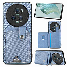 Funda Silicona Carcasa Ultrafina Goma con Magnetico S02D para Huawei Honor Magic5 Pro 5G Azul