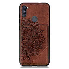 Funda Silicona Carcasa Ultrafina Goma con Magnetico S02D para Samsung Galaxy A11 Marron