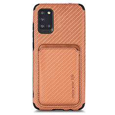 Funda Silicona Carcasa Ultrafina Goma con Magnetico S02D para Samsung Galaxy A31 Marron