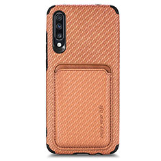 Funda Silicona Carcasa Ultrafina Goma con Magnetico S02D para Samsung Galaxy A70 Marron