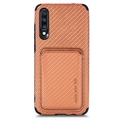 Funda Silicona Carcasa Ultrafina Goma con Magnetico S02D para Samsung Galaxy A70S Marron