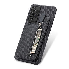 Funda Silicona Carcasa Ultrafina Goma con Magnetico S02D para Samsung Galaxy A72 5G Negro